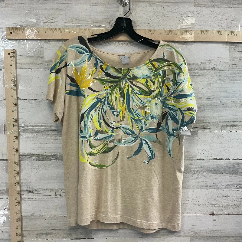 Brown Top Short Sleeve Chicos, Size M