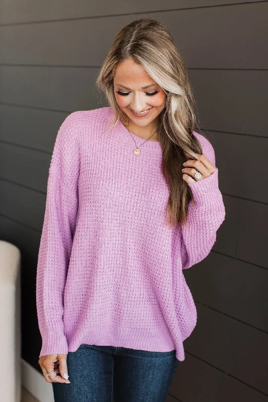 Captivating In Color Knit Sweater- Orchid