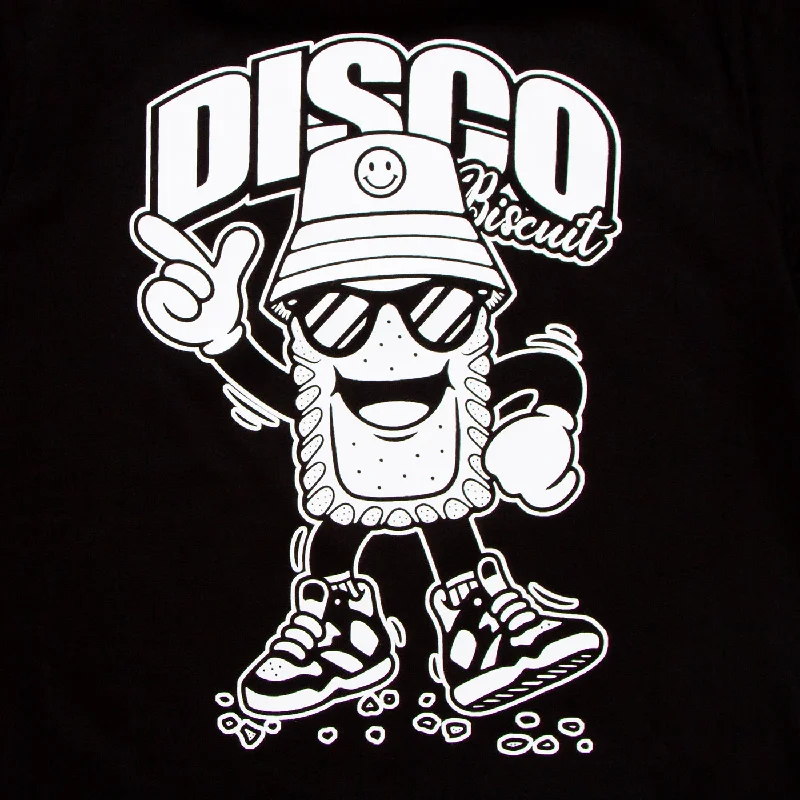 Discoff Biscuit Front Print - Tshirt - Black