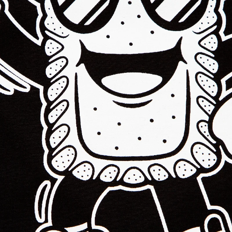 Discoff Biscuit Front Print - Tshirt - Black