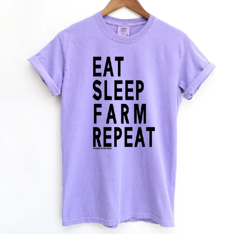 Eat Sleep Farm Repeat ComfortWash/ComfortColor T-Shirt (S-4XL) - Multiple Colors!