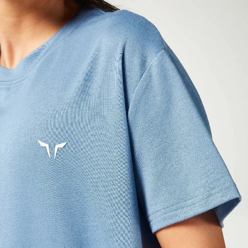 Essential Longline Oversized Tee - Coronet Blue