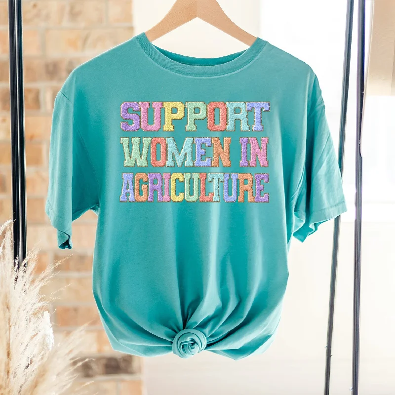 Faux Chenille Support Women In Agriculture ComfortWash/ComfortColor T-Shirt (S-4XL) - Multiple Colors!