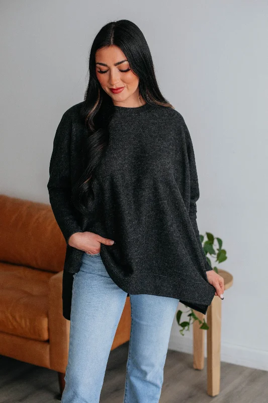 Felix Oversized Top - Charcoal