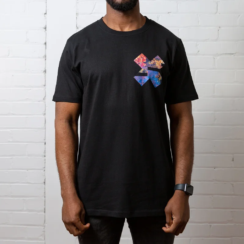 Floral Glitch X Imprint - Tshirt - Black