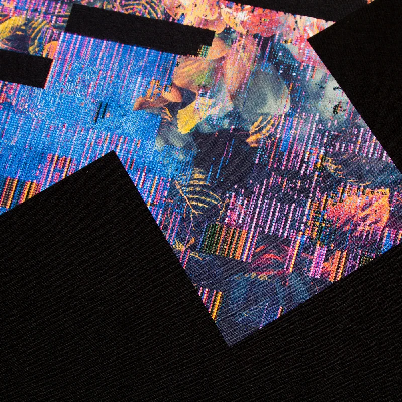 Floral Glitch X Imprint - Tshirt - Black