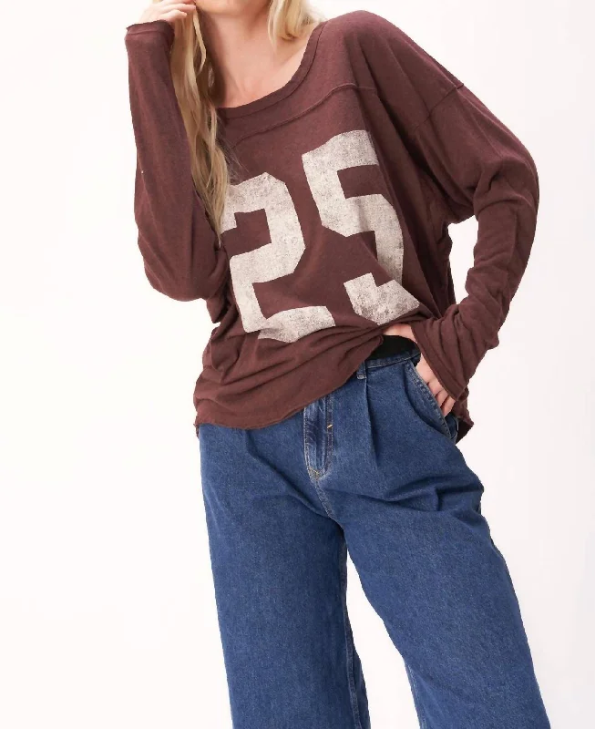 Game On Slouchy Top In Spiced Copper