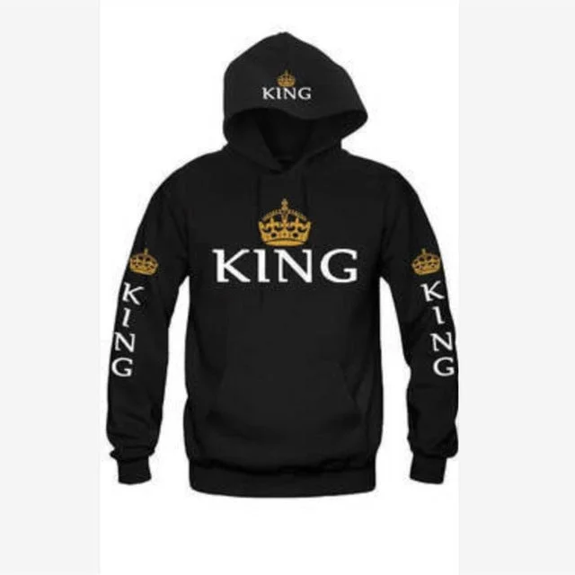 Fast Shipping King Queen Crown Couple Hoodie