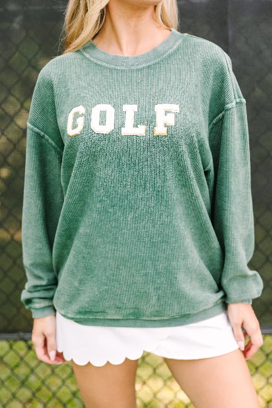 Golf Green Varsity Corded Sweatshirt