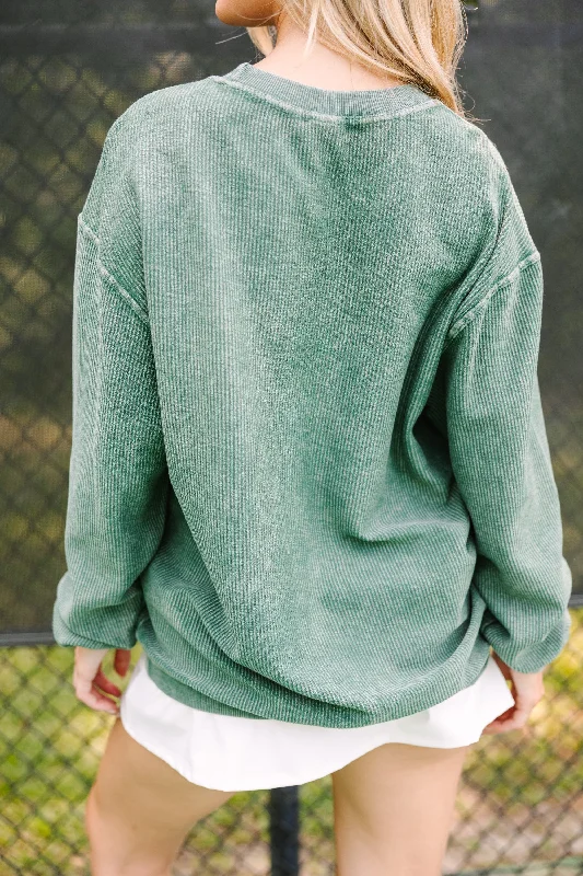 Golf Green Varsity Corded Sweatshirt