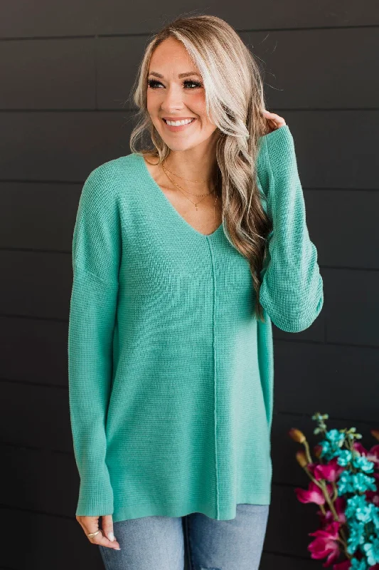 Here Together V-Neck Sweater- Mint