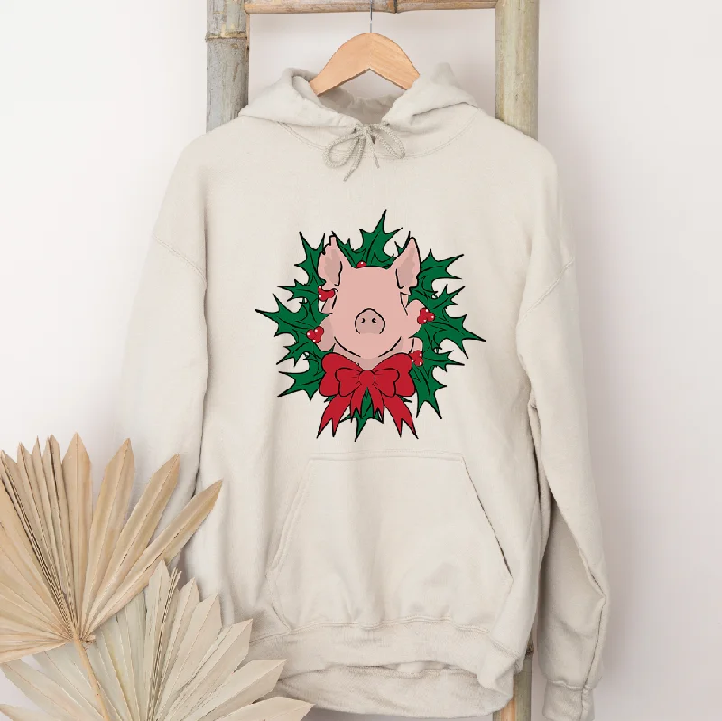 Pig Christmas Wreath Hoodie (S-3XL) Unisex - Multiple Colors!