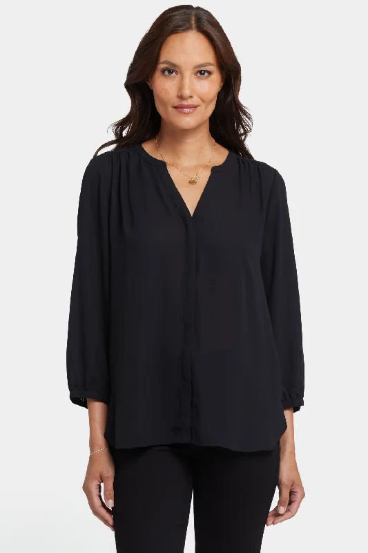 Pintuck Blouse - Black