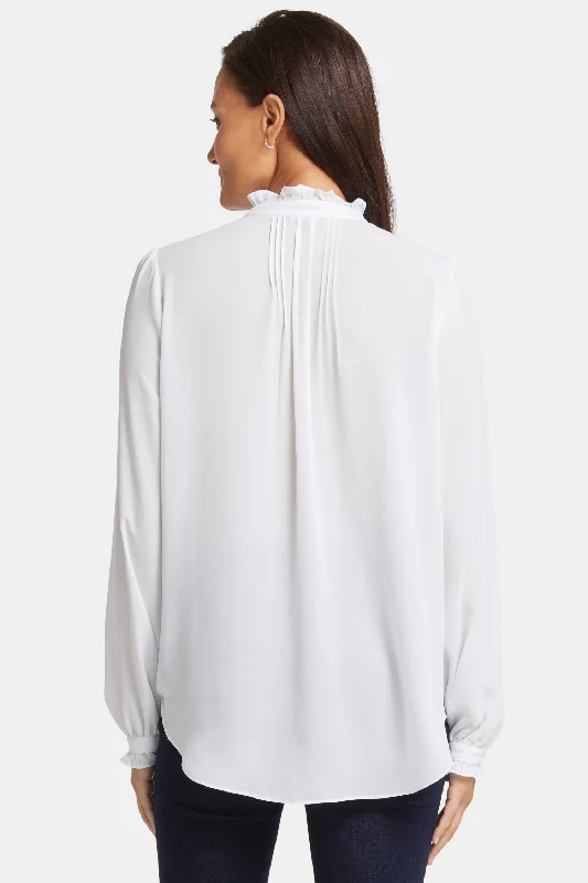 Pleated Front Tunic - Optic White