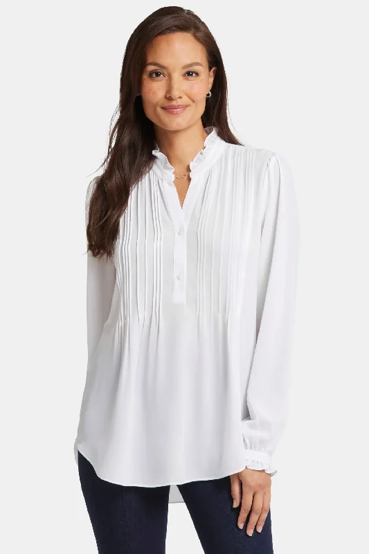 Pleated Front Tunic - Optic White