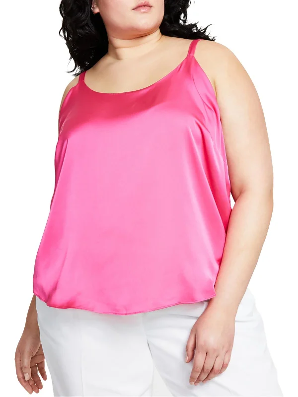 Plus Womens Scoop Neck Sleeveless Tank Top