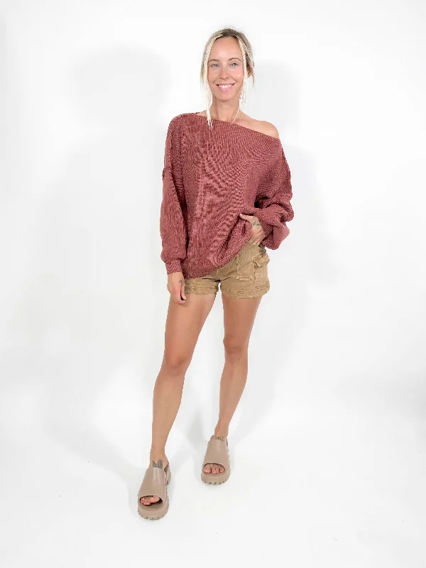 Reagan Boat Neck Sweater- GINGER