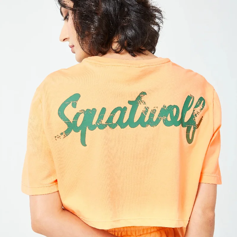 Retrograde Crop Tee - Surf Spray Marl & Orange Chiffon Marl