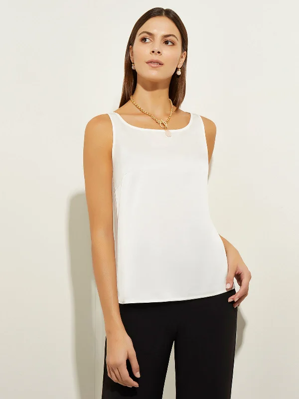 Scoop Neck Crepe de Chine Tank Top