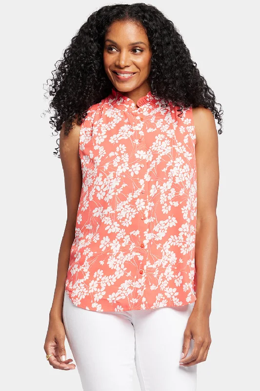 Sleeveless Ruffle Neck Blouse - Magdalene