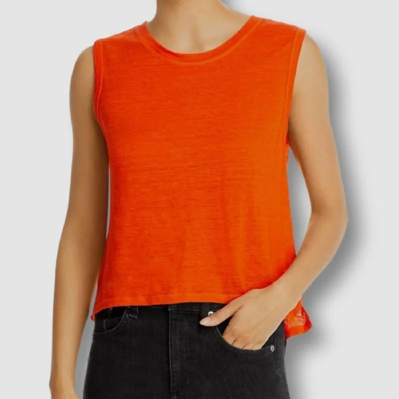 Swingy Muscle Tank In Orange Crush