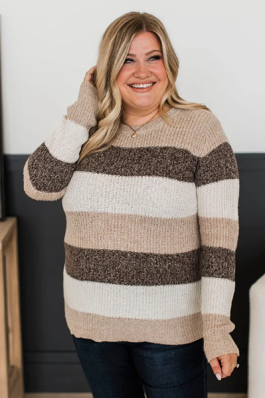 Total Favorite Color Block Sweater- Taupe & Brown