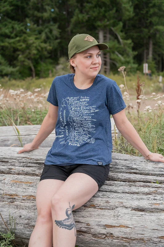 VAN ISLE - Women's Eco Tee - Heather Navy