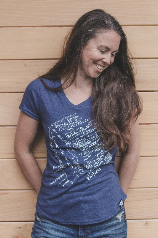 VAN ISLE - Women's Eco Tee - Heather Navy