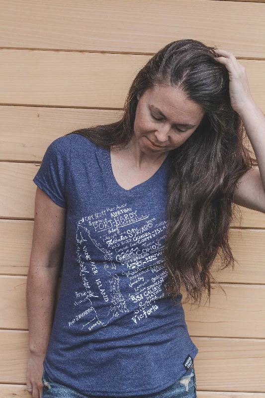 VAN ISLE - Women's Eco Tee - Heather Navy