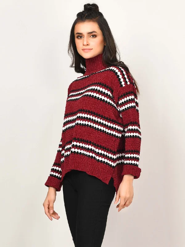 Patterned High neck Sweater