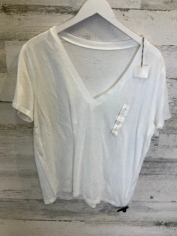 White Top Short Sleeve Basic A New Day, Size L