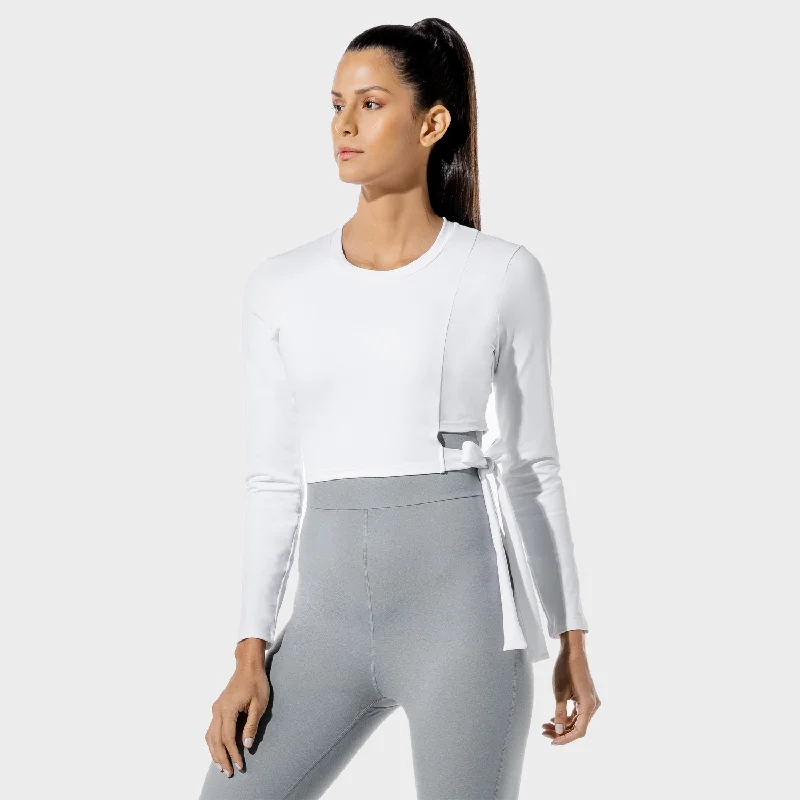 Women's Fitness - Tie Crop Top - Blanc De Blanc