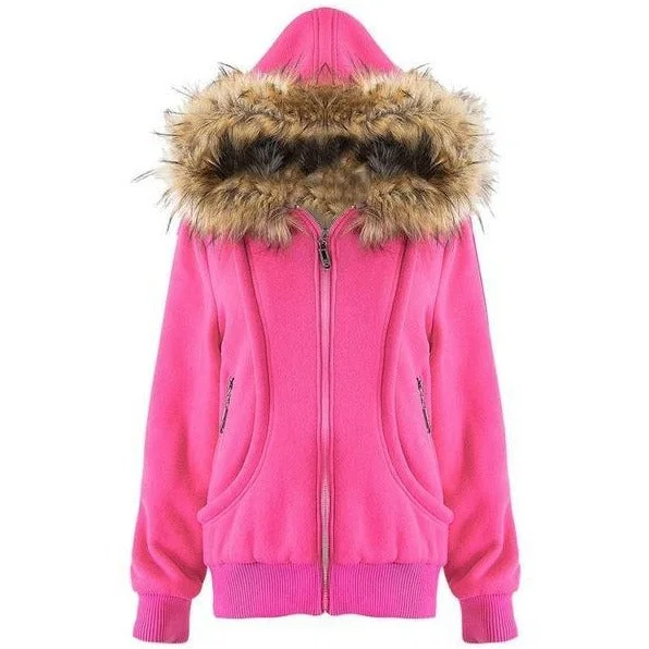 Womens Fur Coat Outdoor Thick Jacket