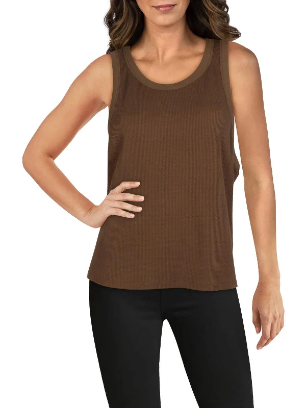 Womens Ribbed Knit Thermal Tank Top